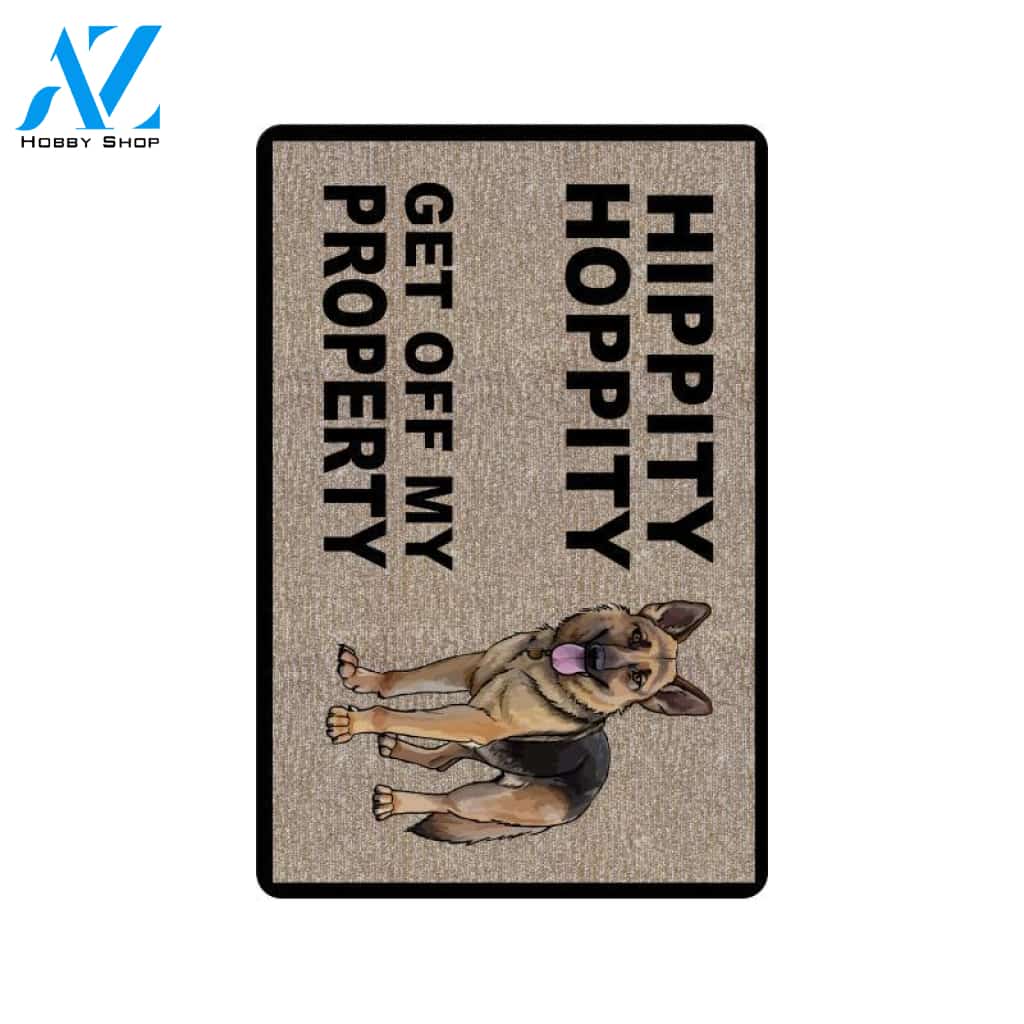 German Shepherd Hippity Hoppity Doormat 23.6"x15.7" (Made In USA) | Welcome Mat | House Warming Gift