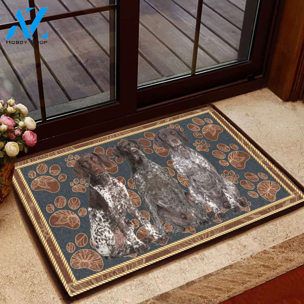 German Shorthaired Pointer Flower Paw H10819 - Door Mat | Welcome Mat | House Warming Gift