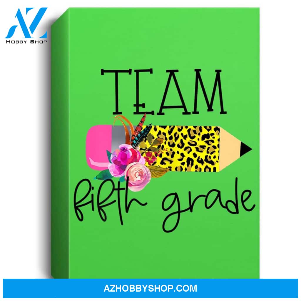 Gift For 5Th Grade Teacher Team Fifth Grade Leopard Pencil Portrait Canvas