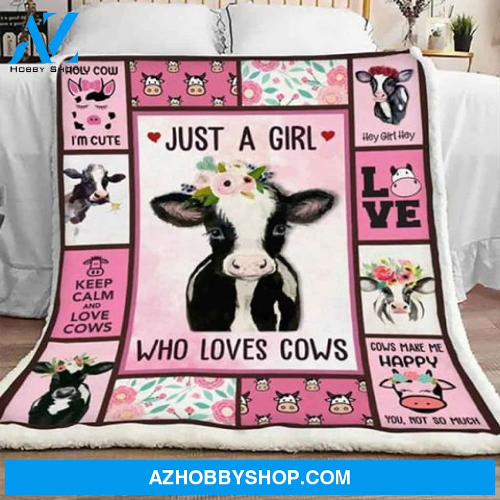 Gift For Daughter Blanket, Just A Girl Who Loves Cows