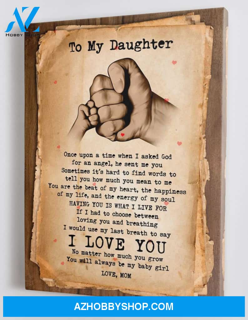 Gift for Daughter from Mom - Fist Bump - Framed Canvas Gift MD036