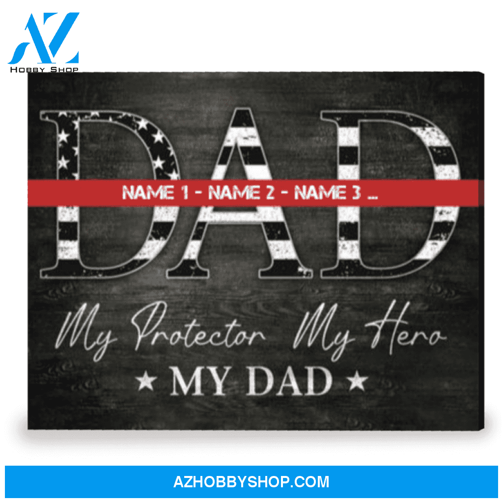 Gift For Firefighter Dad Customized Firefighter Gift For Him Canvas Print