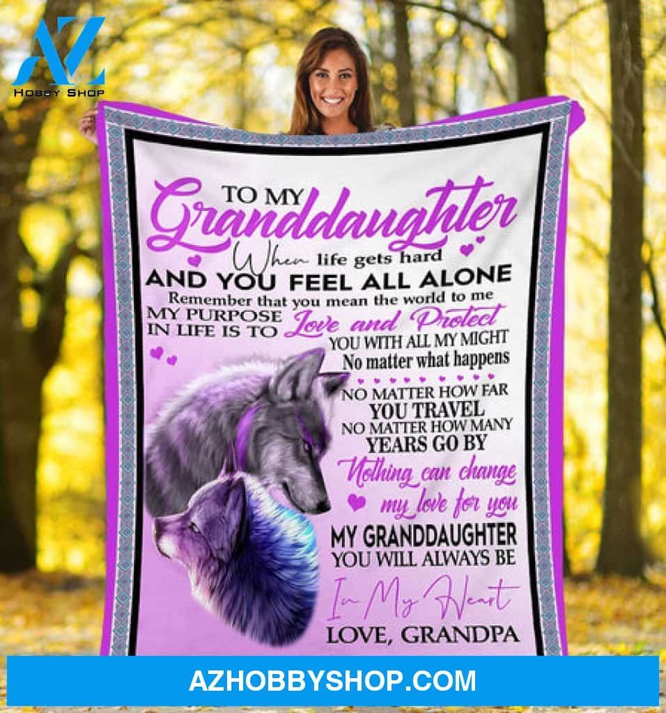 Gift For Granddaughter Blanket, To My Granddaughter Wolf Fleece Blanket