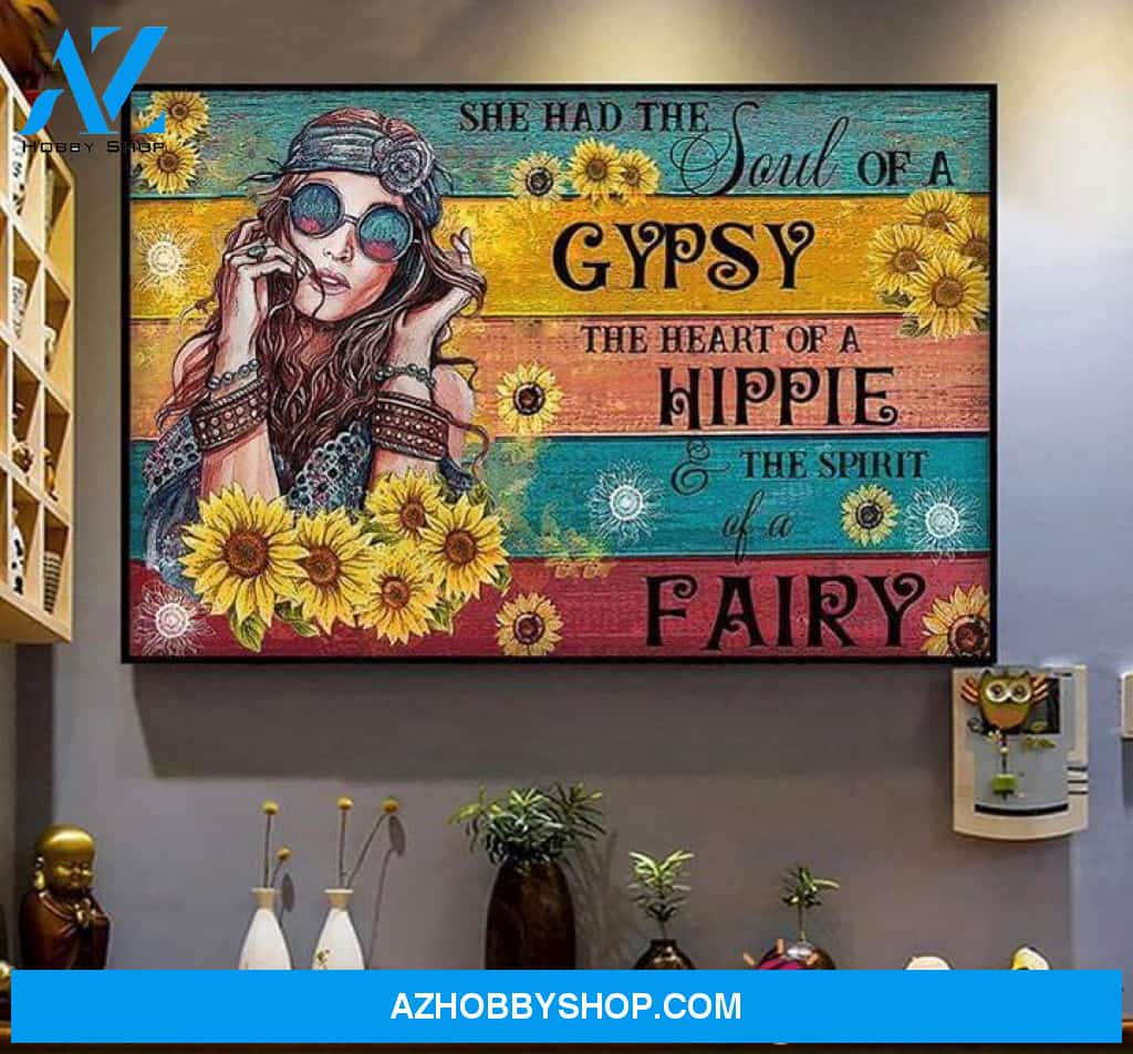 Gift For Hippie Hippie Gypsy Fairy Soul Girl Horizontal Home Decoration Wall Art Canvas Lh