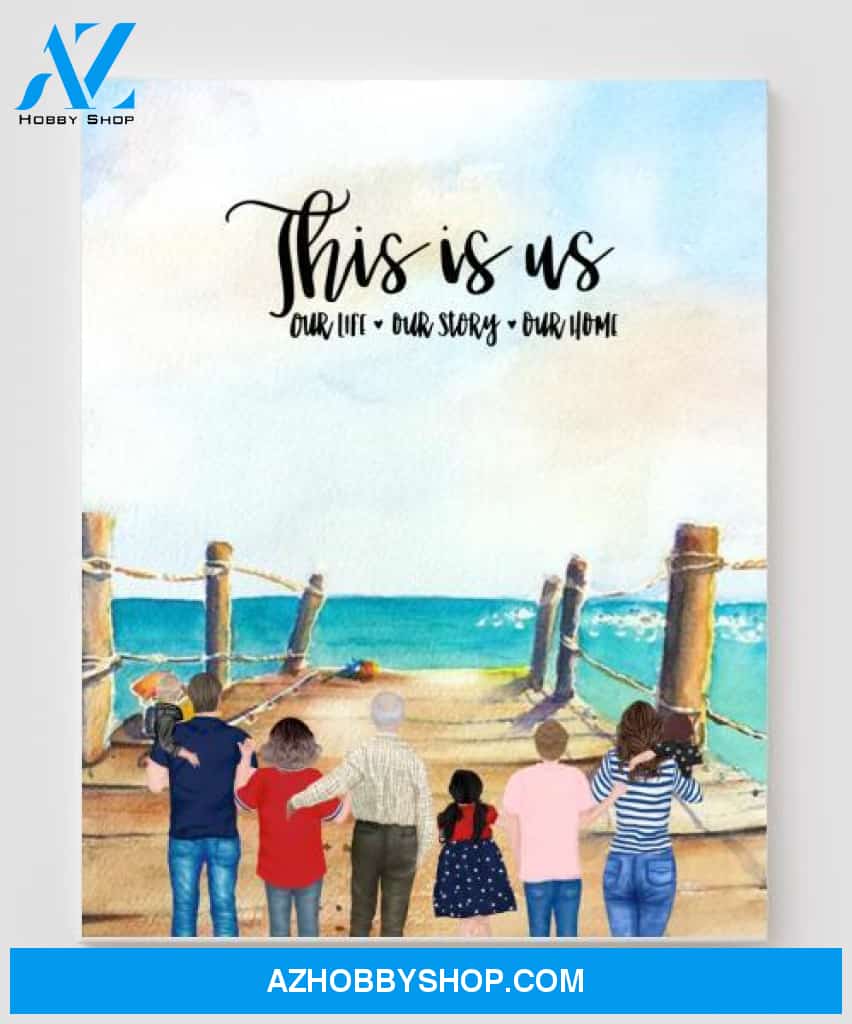 Personalized Canvas, Gifts For The Whole Family Canvas Wall Art, Wall Decor Visual Art Fathers Day Gifts, My Poster Wall Father's Day 2021 - 6 People A