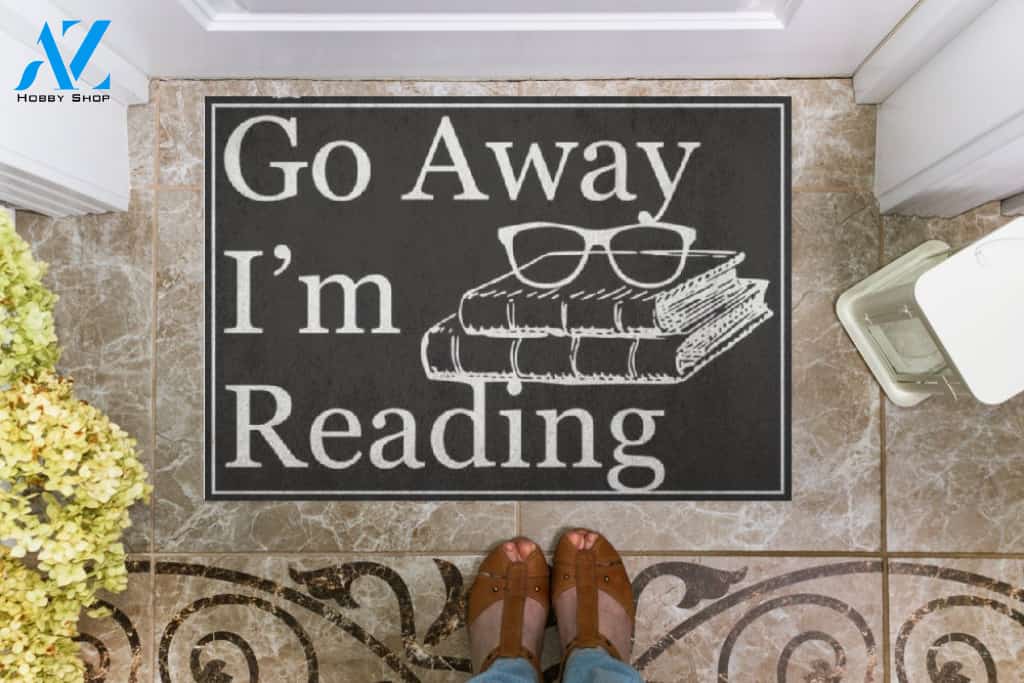 Go Away I'm Reading Doormat Welcome Mat Housewarming Gift Home Decor Funny Doormat Gift For Book Lovers Gift For Friend
