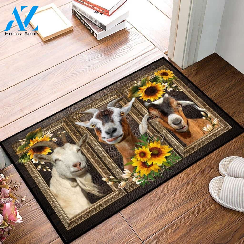 Goat Lovely Sunflowers Doormat