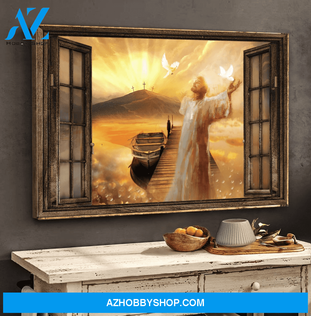 God Jesus Horizontal Canvas Wall Art - God Wall Art - God And Freedom