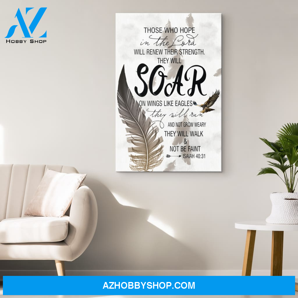 God Portrait Canvas Wall Art - Poster Printing - Wall Art - Those Who Hope In The Lord - Isaiah 40:31 - Bible Verse
