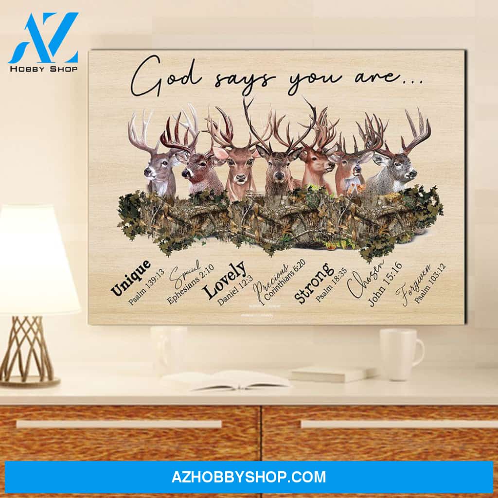 God says you are Deer Canvas Wall Art, Canvas Home Decor