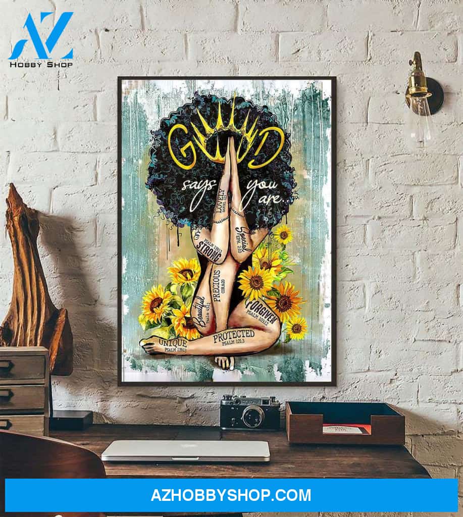God Says You Are Enough, Sunflowers Wrapped Canvas Wall Art