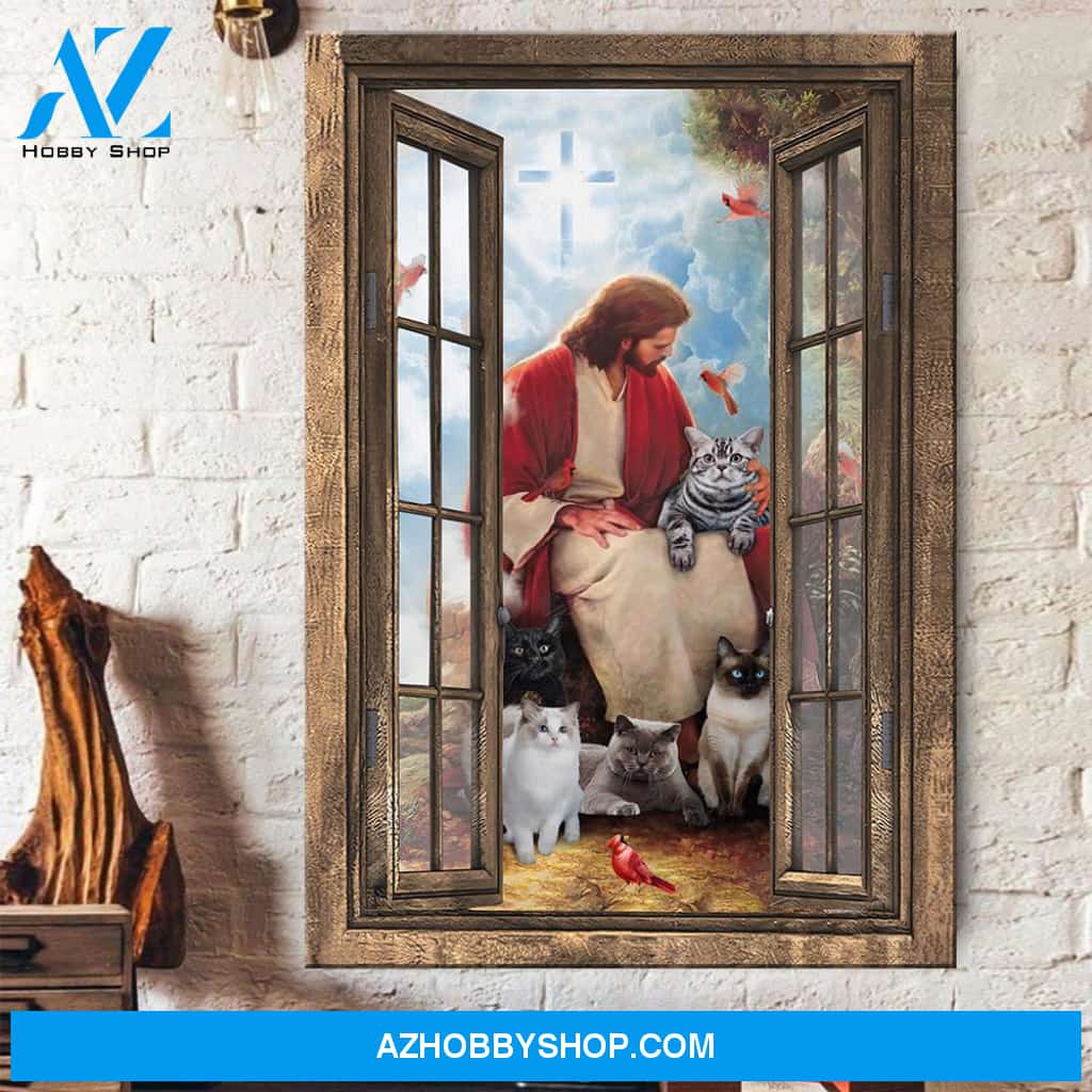 God Surrounded By Cats Portrait Canvas ( No Frame) - CC1121TA