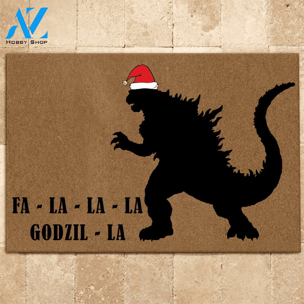 Godzilla Doormat Fa La La La Godzilla | Welcome Mat | House Warming Gift