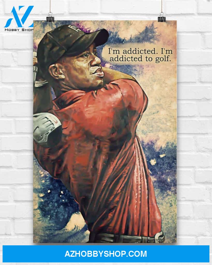 Golf I'm Addicted Vertical Canvas Painting, Wall Decor Visual Art