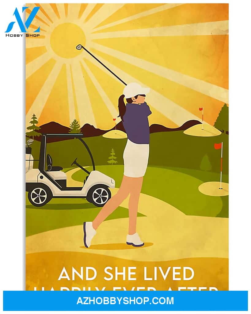 Golf Poster And She Lived Happily Ever After Wall Decor