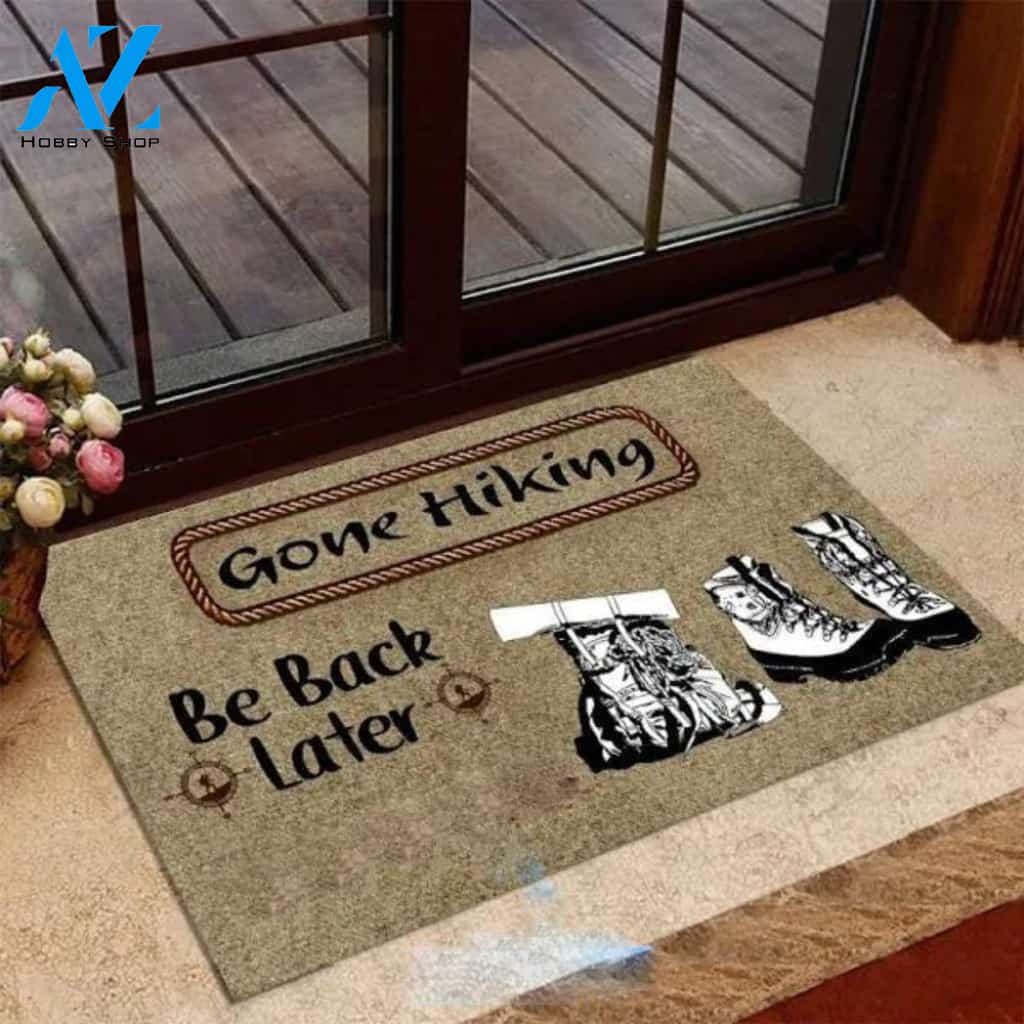 Gone Hiking Funny Doormat Welcome Mat House Warming Gift Home Decor Funny Doormat Gift Idea