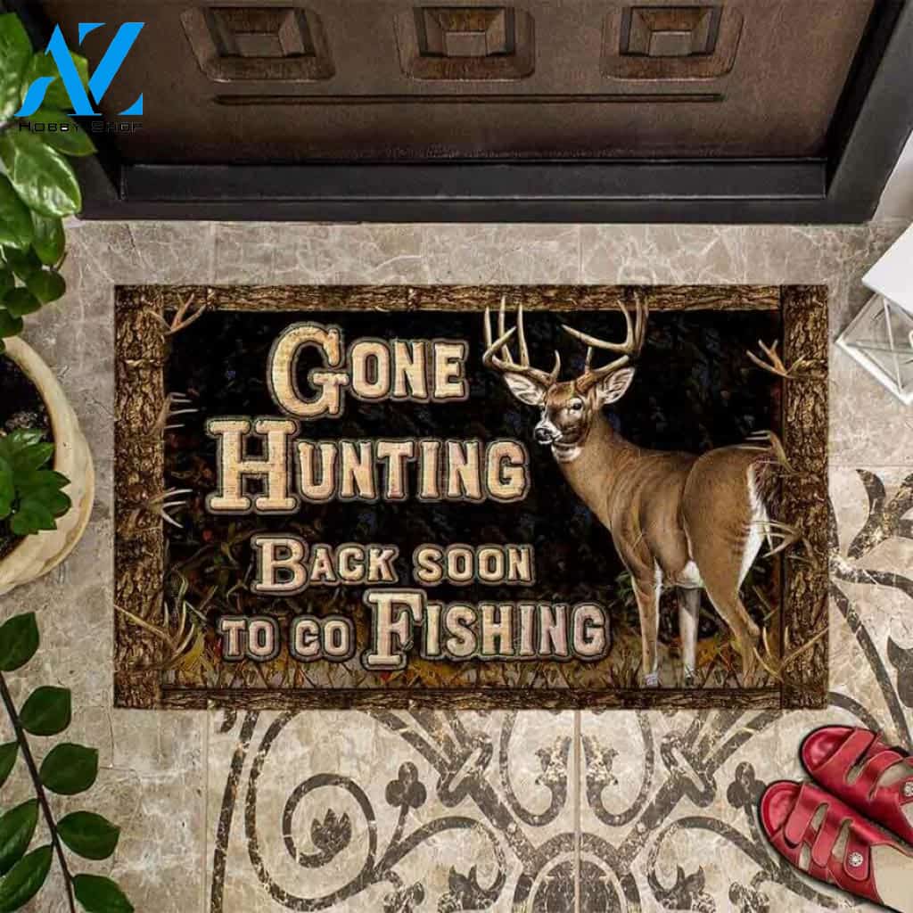 Gone Hunting Easy Clean Welcome DoorMat | Felt And Rubber | 40x60 cm | 45x75 cm | 60x90 cm | Colorful | DO1201