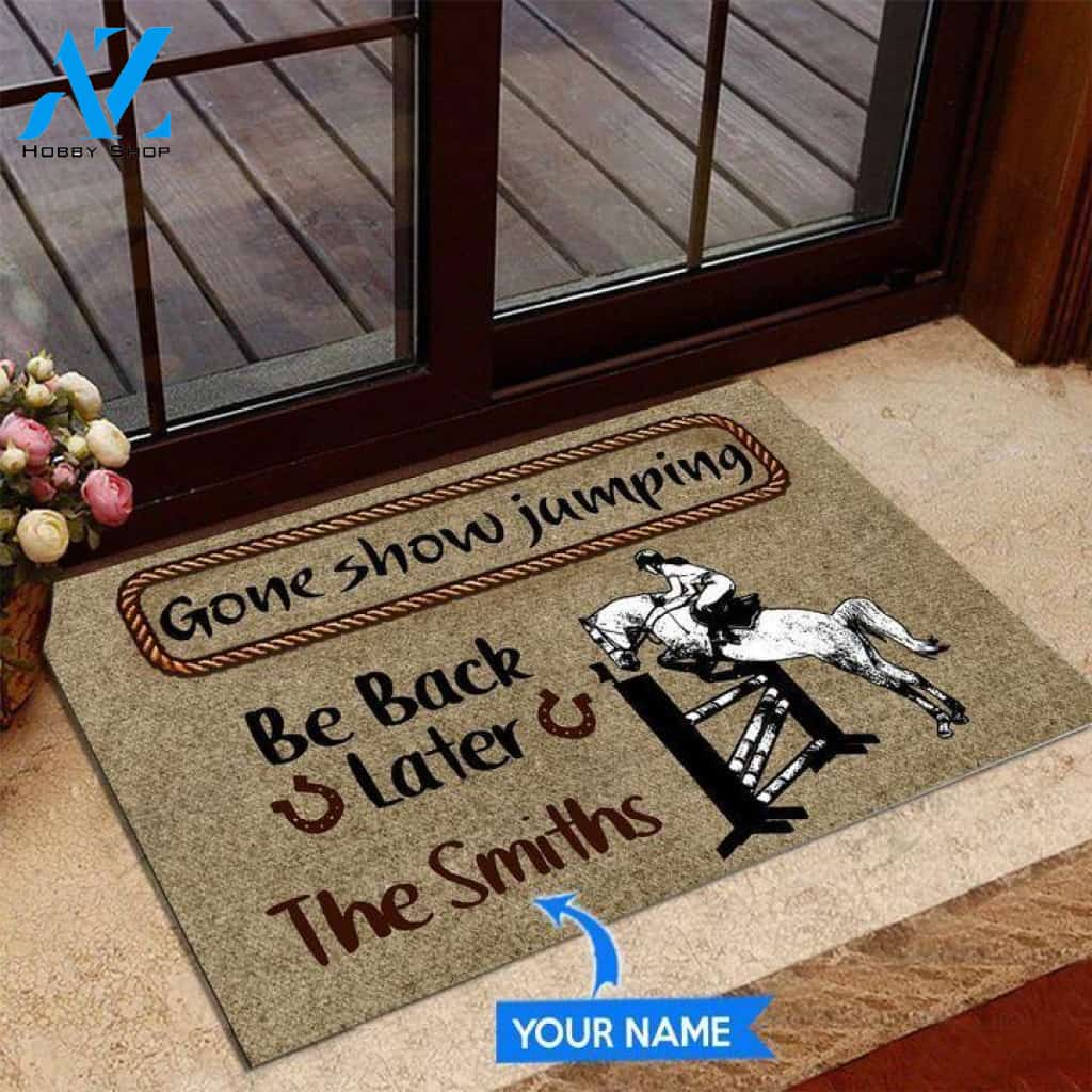 Gone Show Jumping Be back later Custom Doormat | Welcome Mat | House Warming Gift