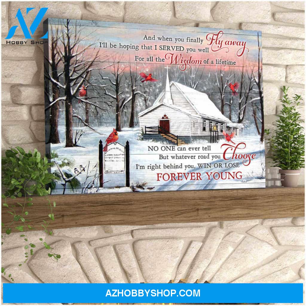Gorgeous Cardinal Canvas Forever Young Wall Art Decor