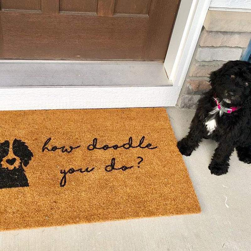 How Doodle You Do Dog Doormat, Dog Lover Gift