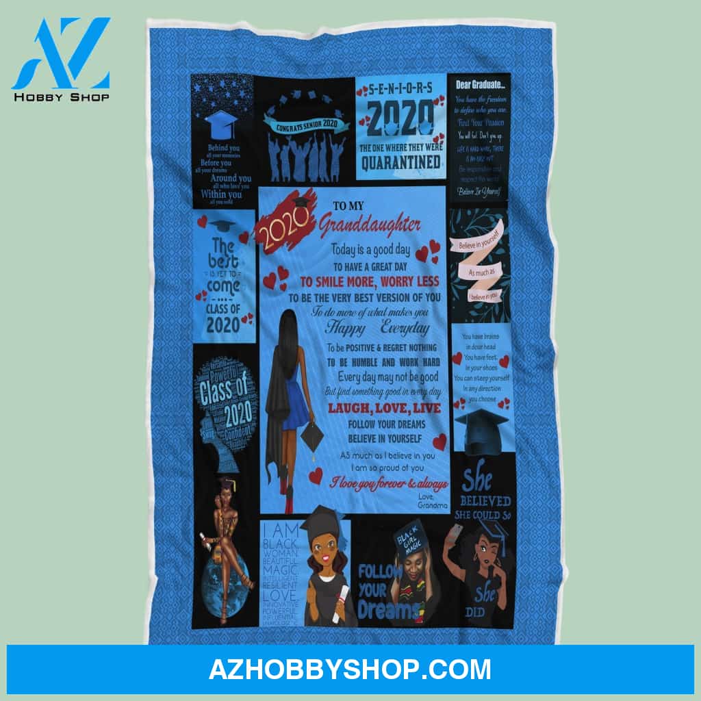 Personalized Graduation To My Granddaughter Fleece Blanket From Grandma I Love You Forever And Always Great Customized Gifts For Graduation