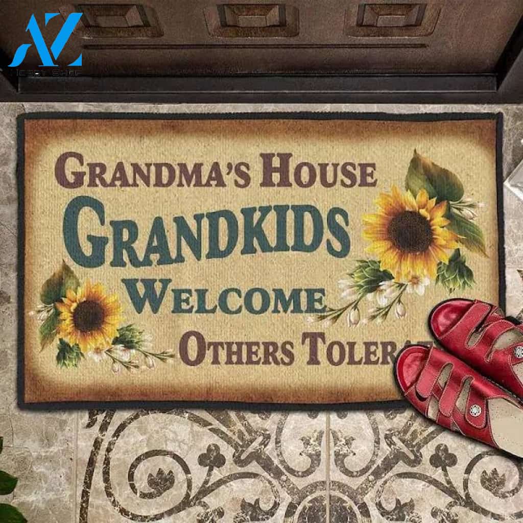Grandma's House Grandkids Welcome Others Tolerated Doormat Welcome Mat Housewarming Gift Home Decor Funny Doormat Gift For Grandma