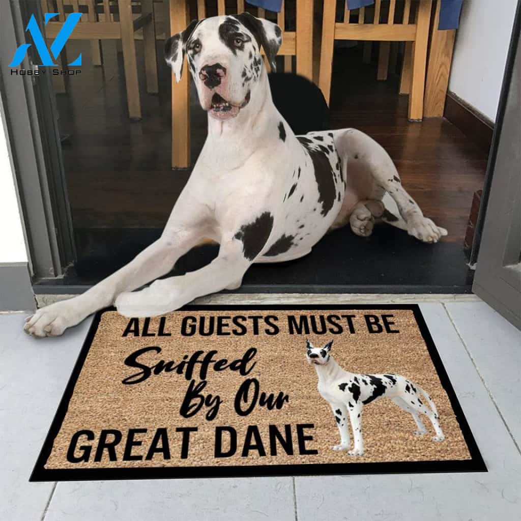 Great Dane Dog Easy Clean Welcome DoorMat | Felt And Rubber | 40x60 cm | 45x75 cm | 60x90 cm | Colorful | DO1273