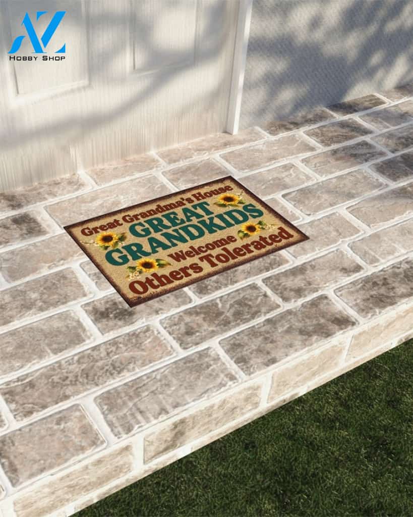 Great Grandma's House Great Grandkids Welcome Funny Indoor And Outdoor Doormat Warm House Gift Welcome Mat Birthday Gift For Friend Family