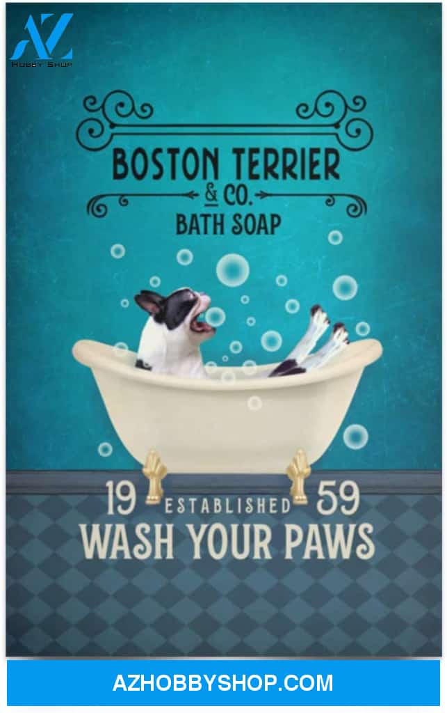 Greatest Quote Boston Terrier Dog Co Bath Soap Wash Your Paws Funny