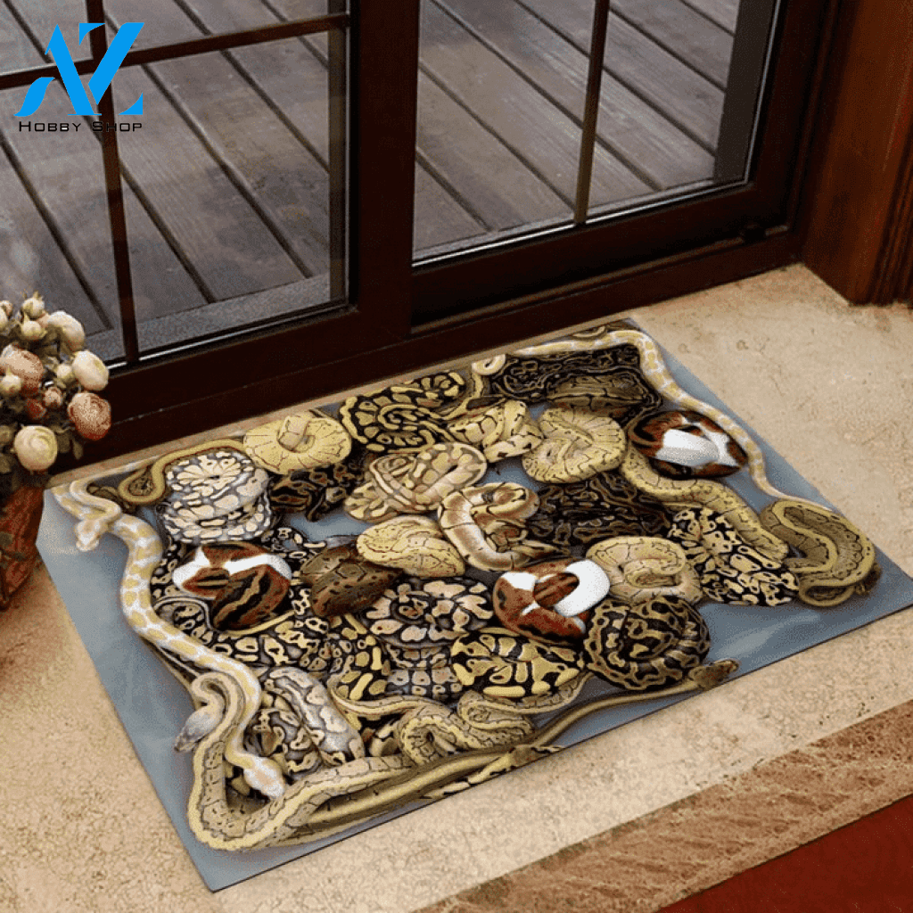 Green Snakes Indoor and Outdoor Doormat Warm House Gift Welcome Mat Gift for Friend Family