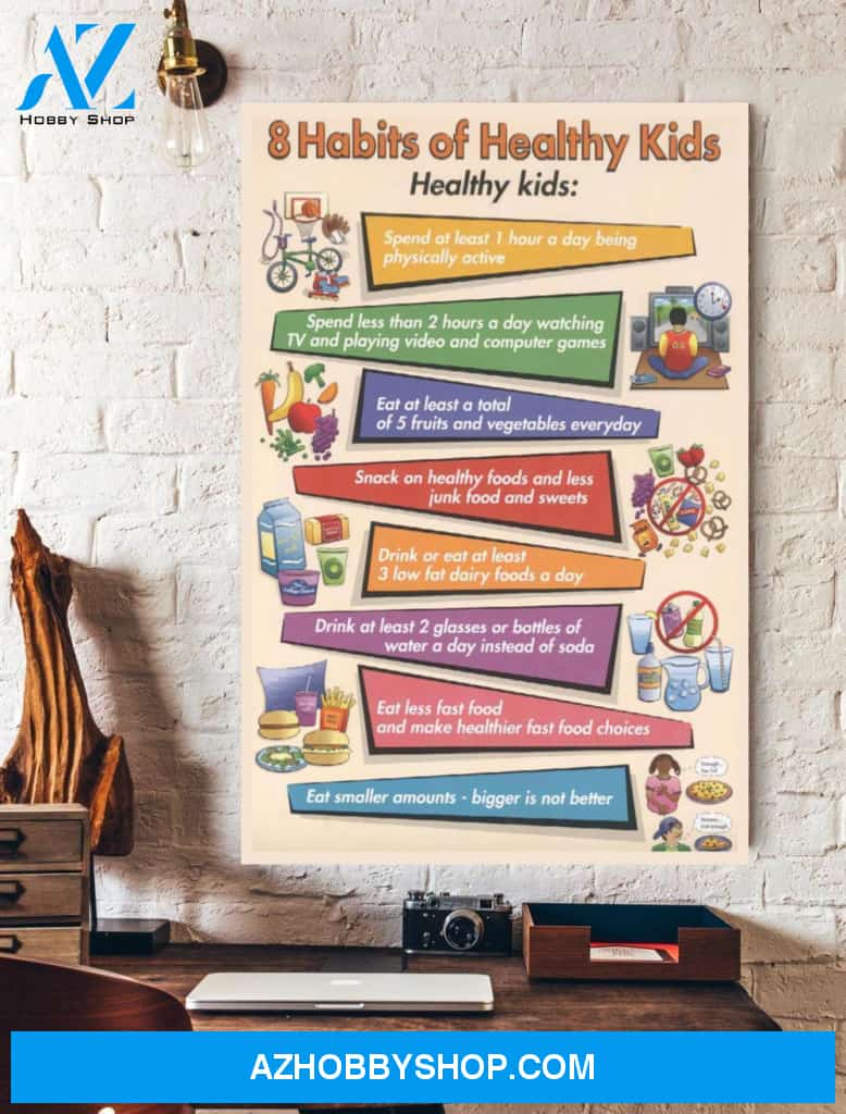 Habits Of Healthy Kids Vertical Wall Art Canvas Prints Unique Gifts