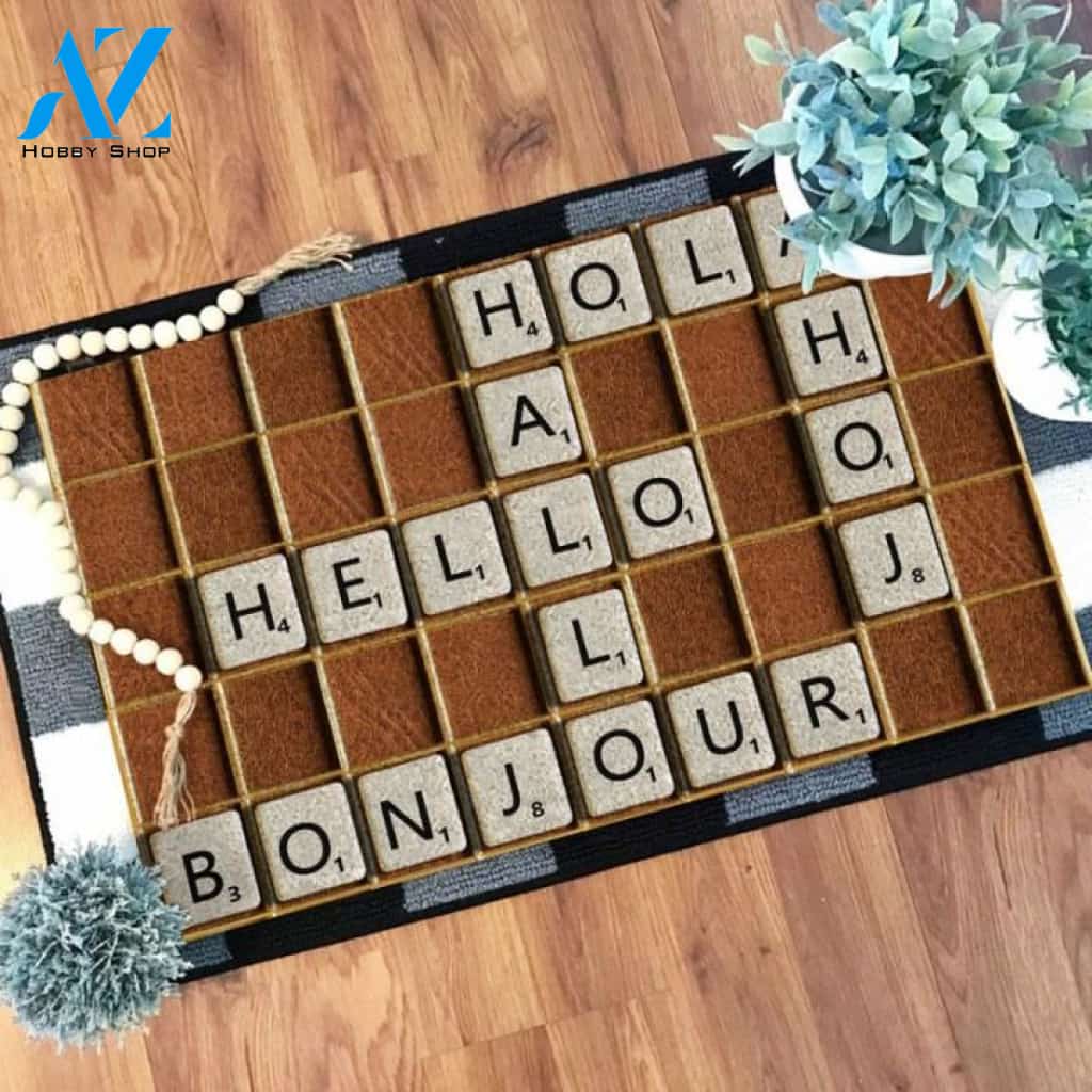 Hallo hello Bonjour Doormat | Welcome Mat | House Warming Gift