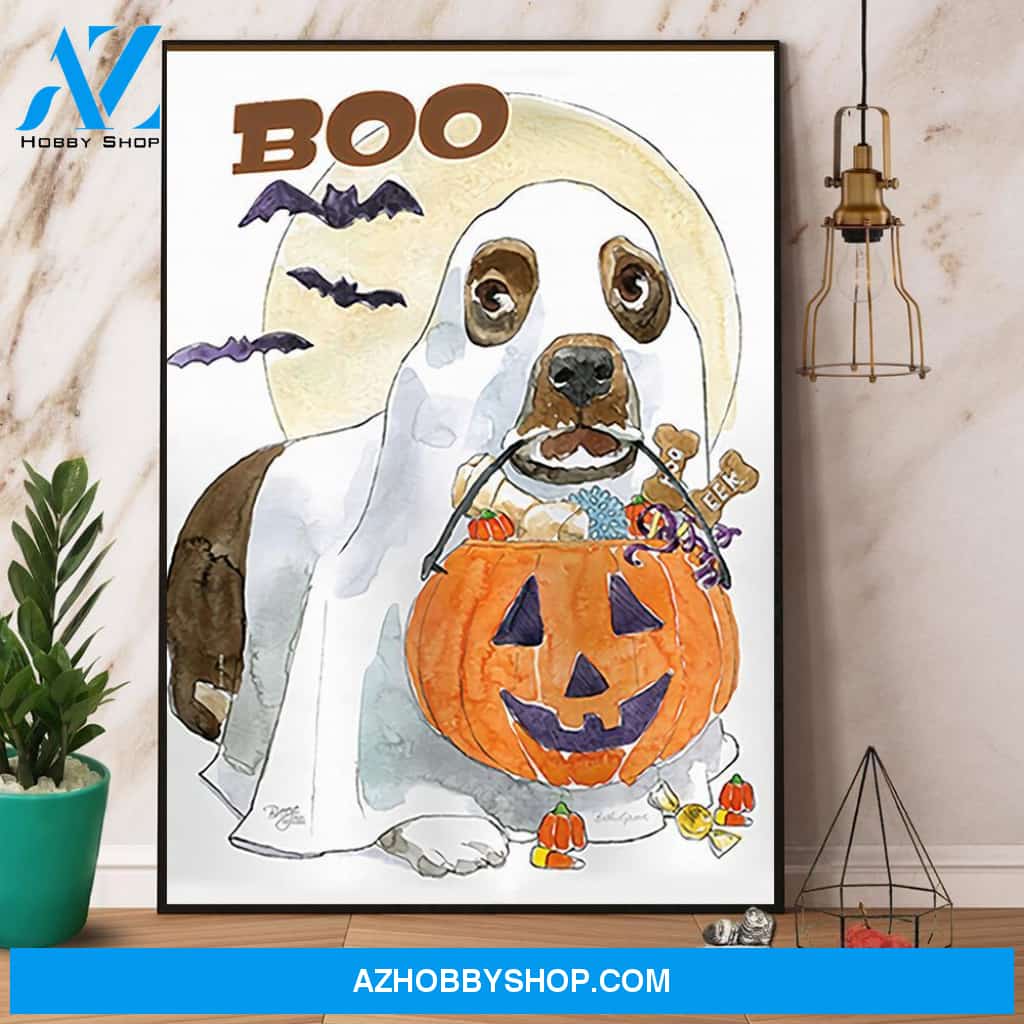 Halloween Boo Doggie Halloween Gift Canvas And Poster, Wall Decor Visual Art
