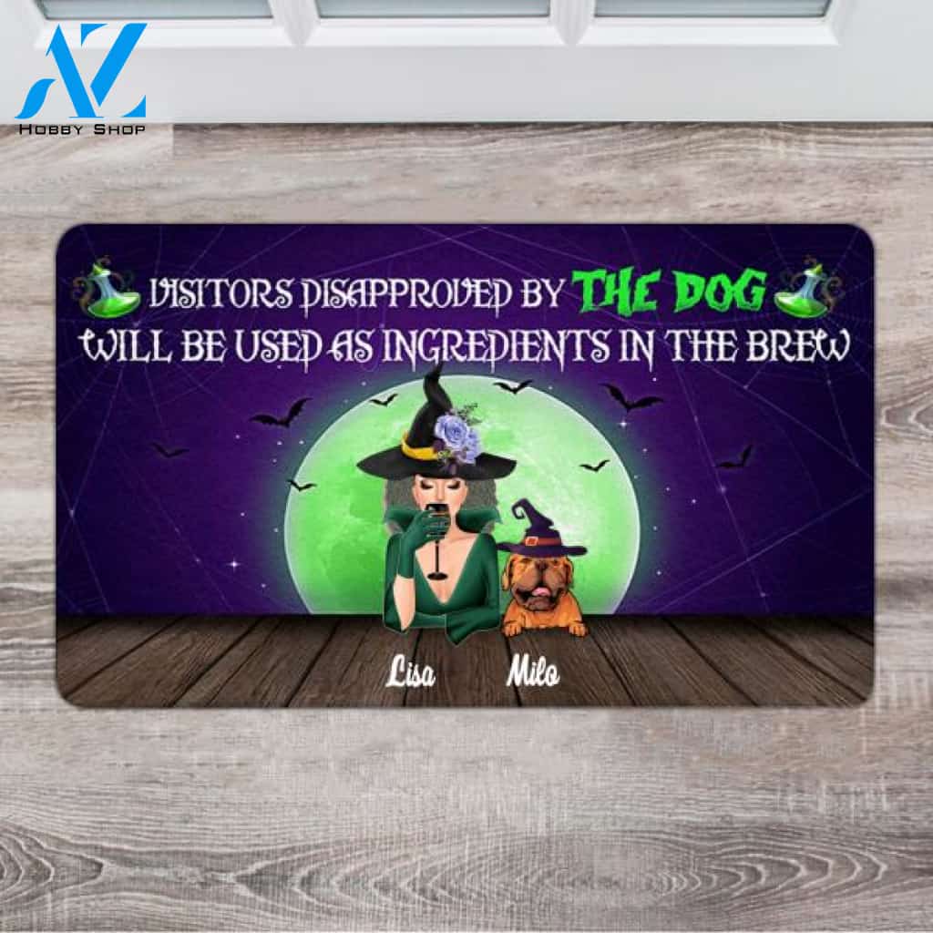 Personalized Halloween Doormat - Halloween Gift Ideas For Adults - Up To 6 Dogs