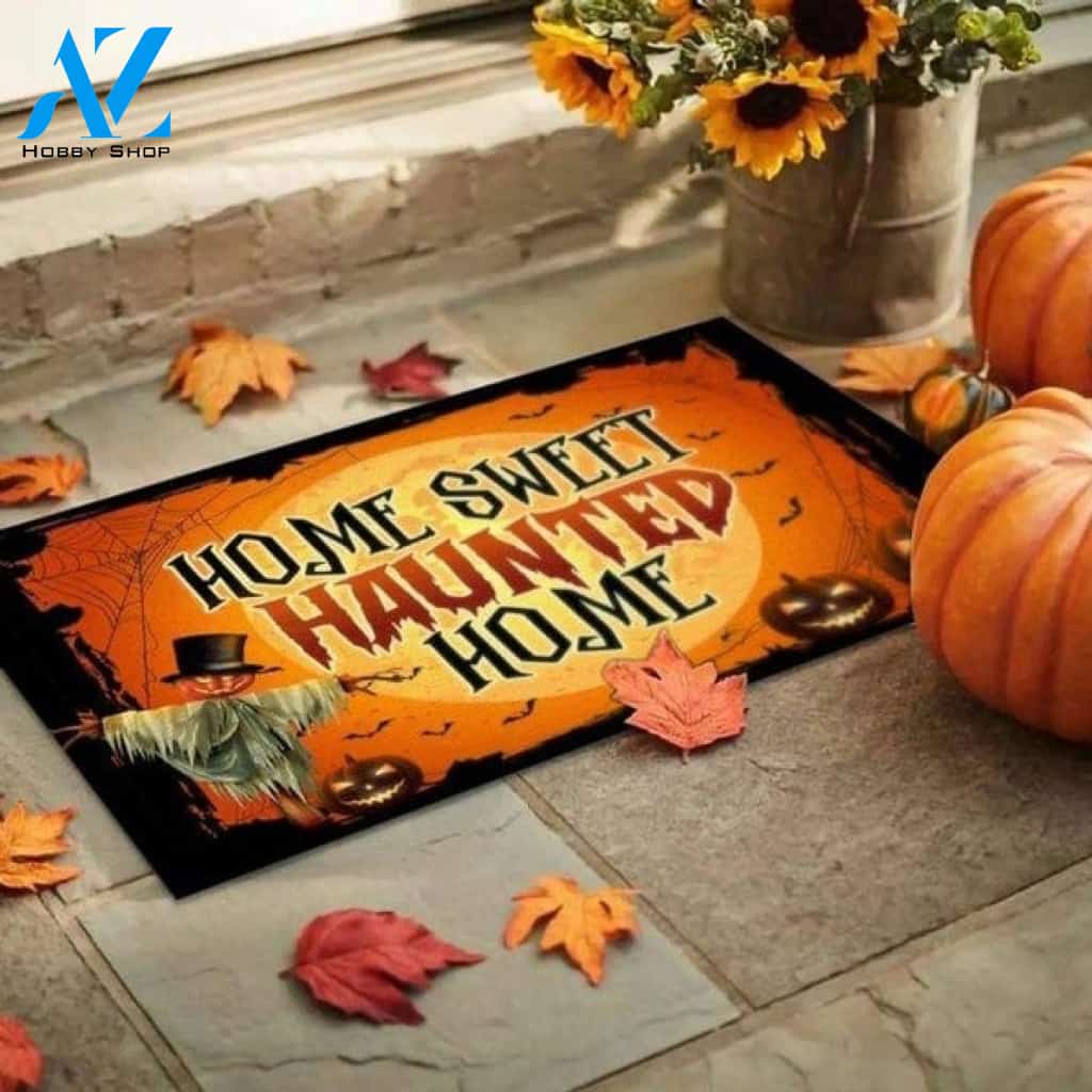 Halloween Doormat Home Sweer Haunted Home Halloween House Decor Doormat Funny Welcome Mat Housewarming Gift Home Decor Funny Doormat Gift for Friend