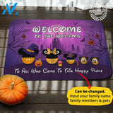 Halloween Happy Family Personalized Doormat