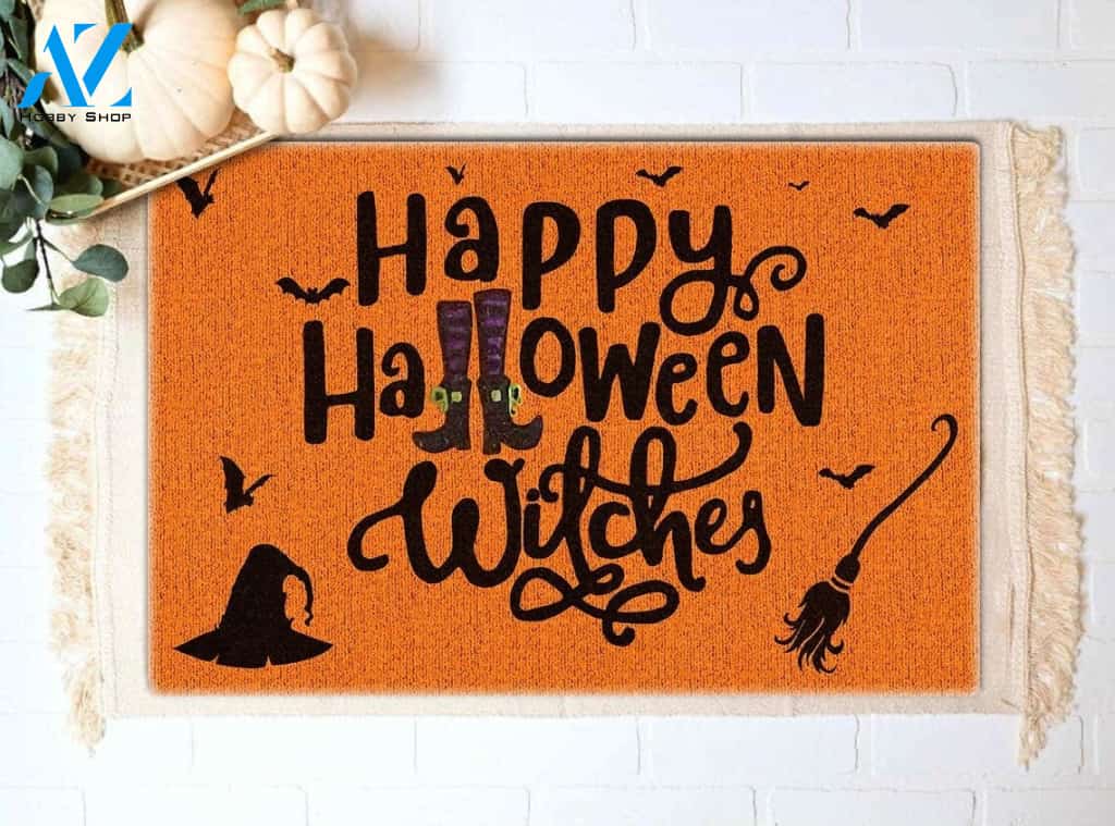 Halloween Happy Halloween Witches Equality Doormat Indoor And Outdoor Mat Entrance Rug Sweet Home Decor Housewarming Gift Gift For Friend Family Stem Feminist