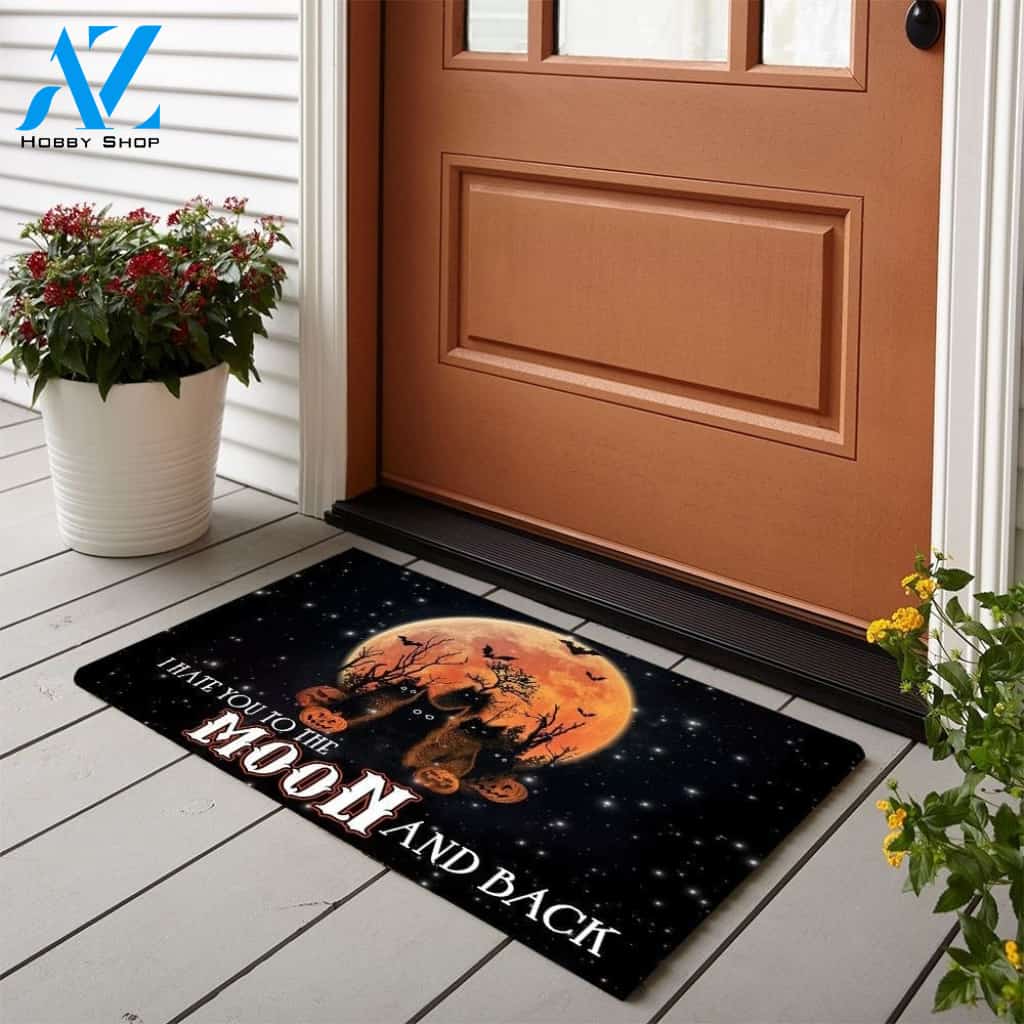 Halloween I Hate You To The Moon And Back Doormat Indoor And Outdoor Mat Entrance Rug Sweet Home Decor Housewarming Gift Gift For Friend Family Stem Feminist