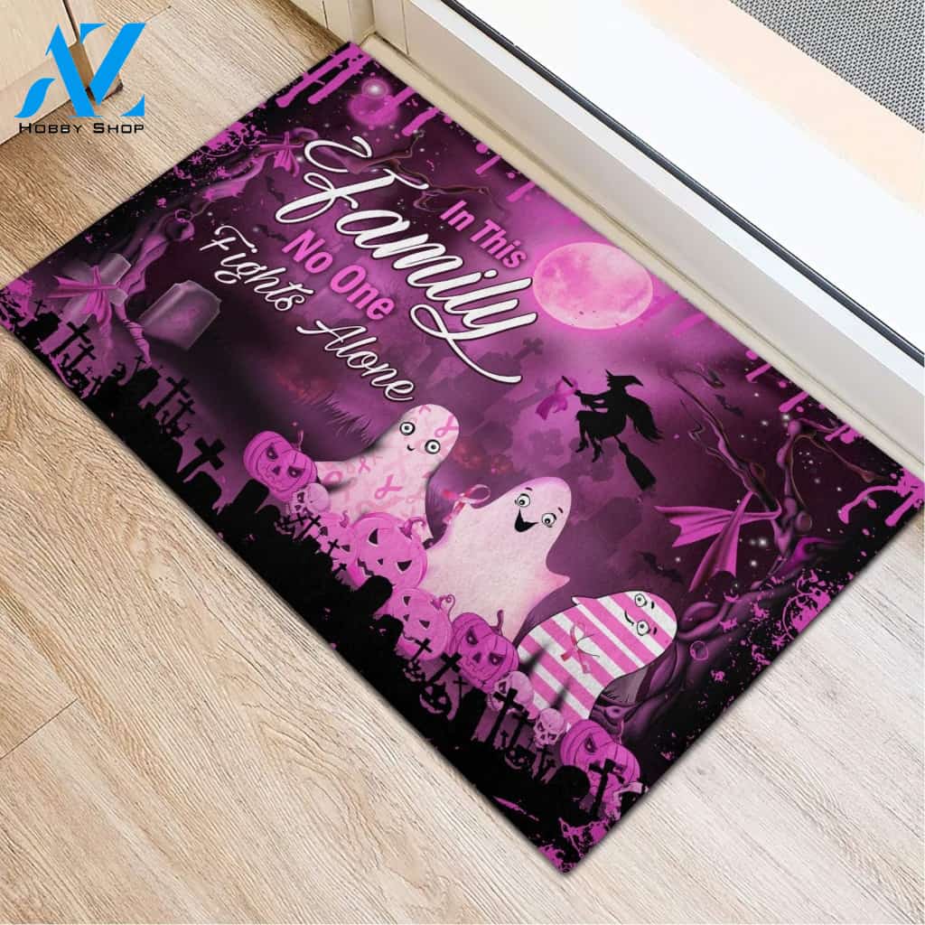 Halloween No One Fight Alone Doormat Indoor And Outdoor Mat Entrance Rug Sweet Home Decor Housewarming Gift Gift For Friend Family Stem Feminist