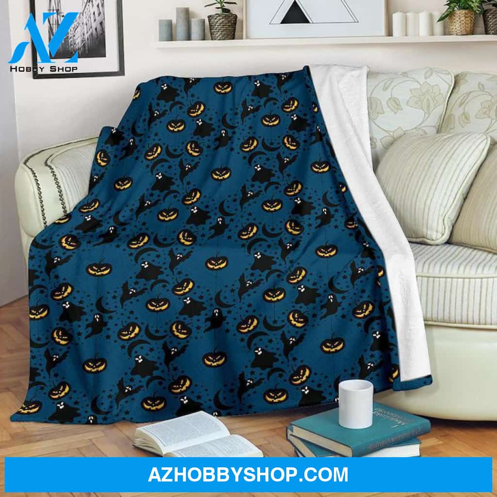 Halloween Pattern Black Bat Fleece Blanket Halloween Adult Blanket