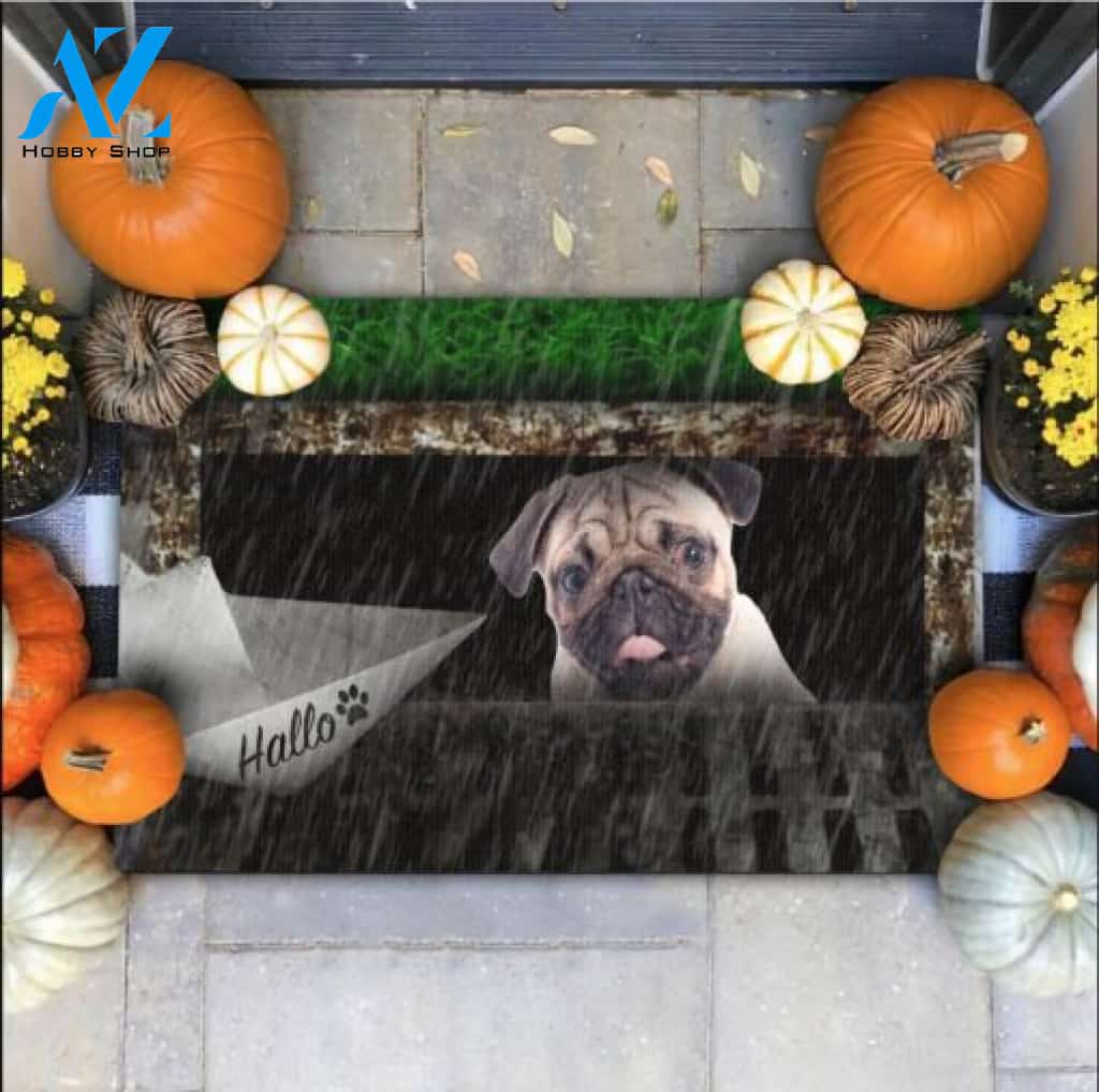 Halloween Pug It Doormat