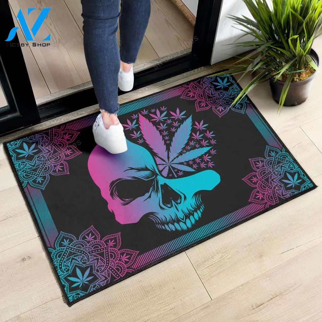 Halloween Skull Leaf Doormat Indoor And Outdoor Mat Entrance Rug Sweet Home Decor Housewarming Gift Gift For Friend Family Stem Feminist