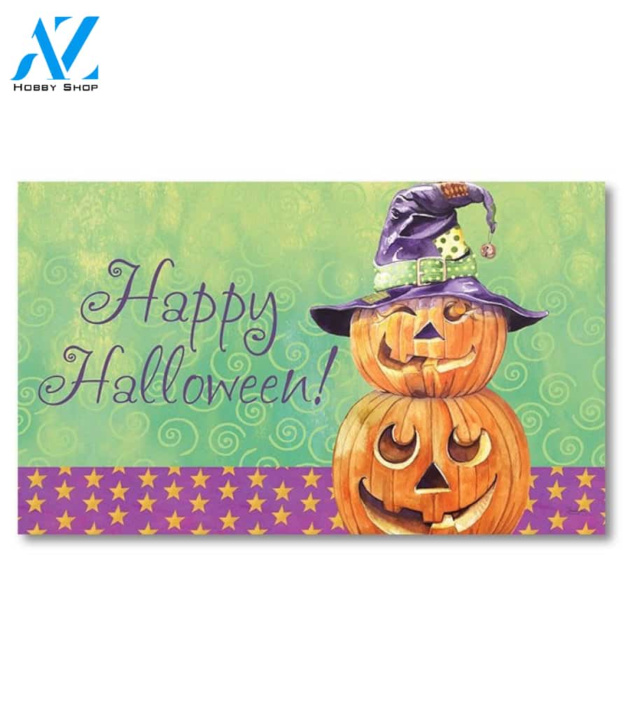 Halloween Stacked Jack O'lanters Doormat - 18" x 30"