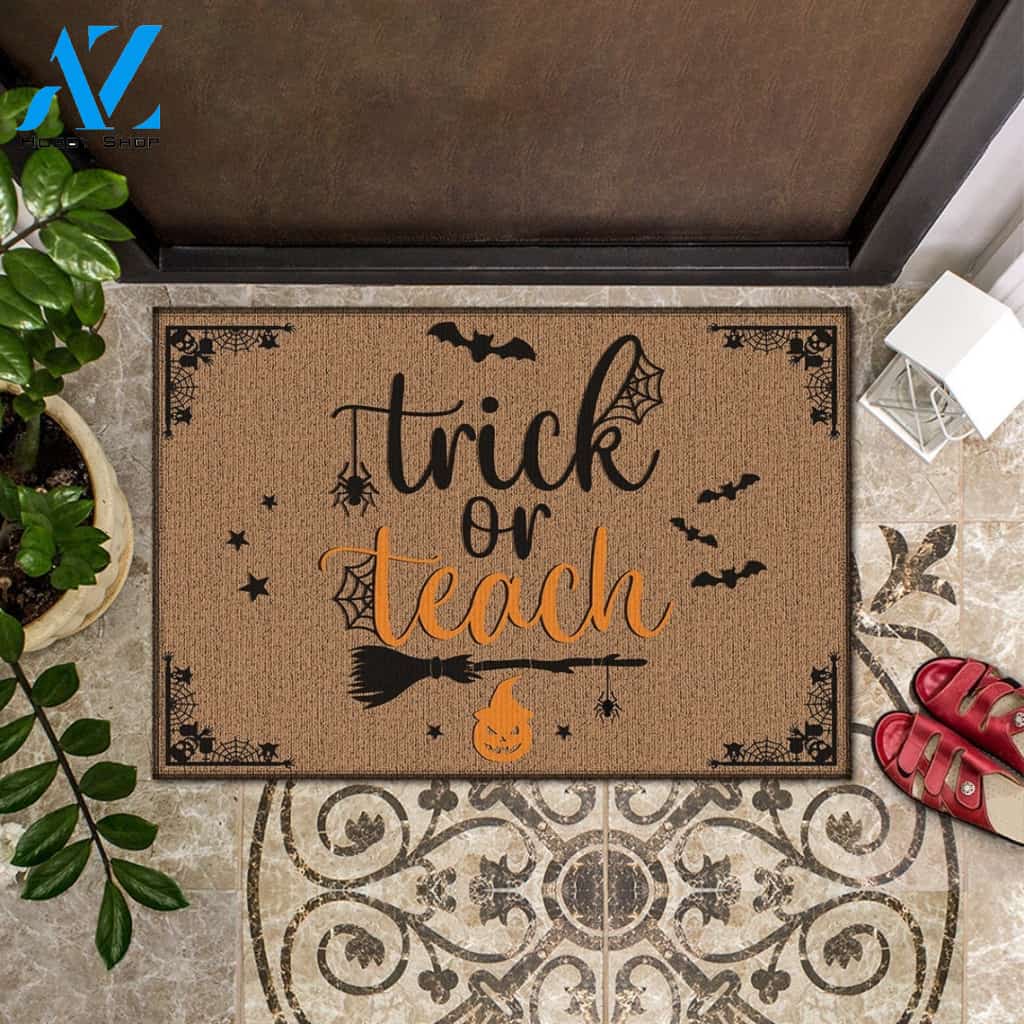 Halloween Trick Or Teach Equality Doormat Indoor And Outdoor Mat Entrance Rug Sweet Home Decor Housewarming Gift Gift For Friend Family Stem Feminist