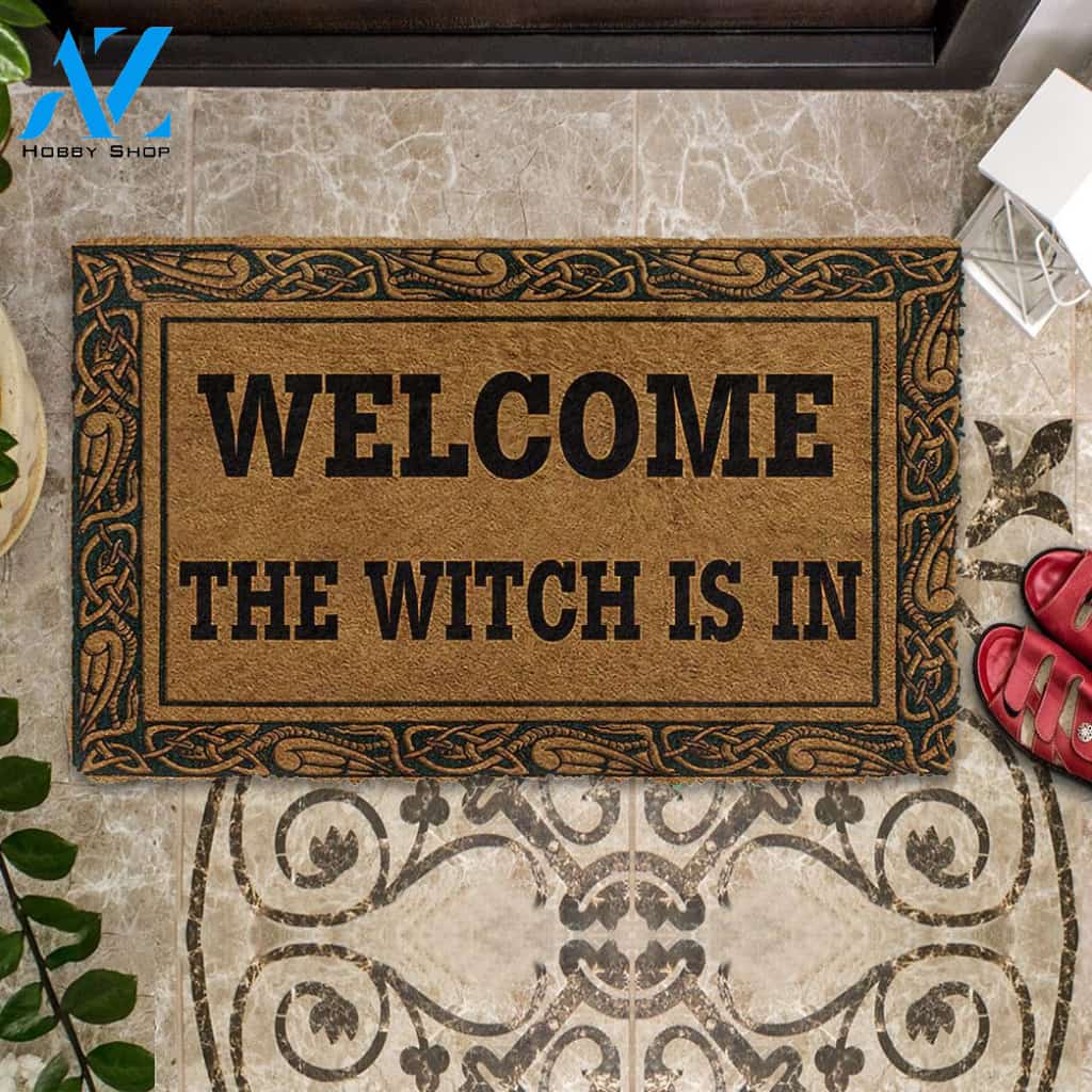 Halloween Welcome The Witch Is In Doormat Indoor And Outdoor Mat Entrance Rug Sweet Home Decor Housewarming Gift Gift For Friend Family Stem Feminist