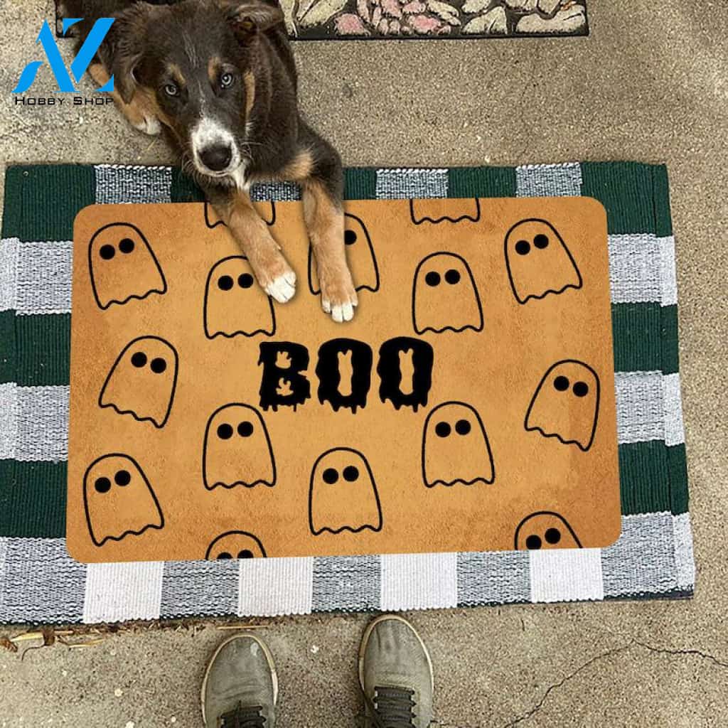 Halloween Yellow Ghost Boo Equality Doormat Indoor And Outdoor Mat Entrance Rug Sweet Home Decor Housewarming Gift Gift For Friend Family Stem Feminist