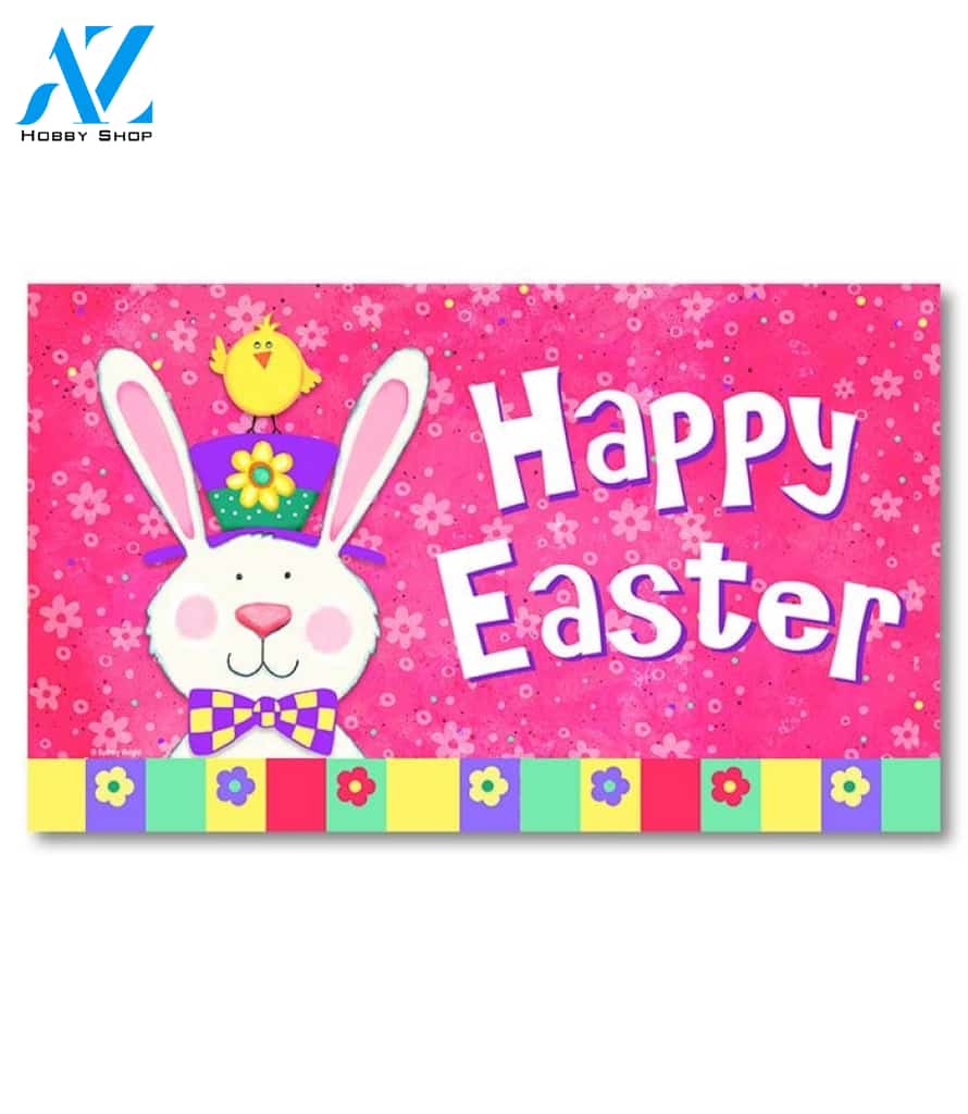 Happy Easter Bunny & Chick Doormat - 18" x 30"