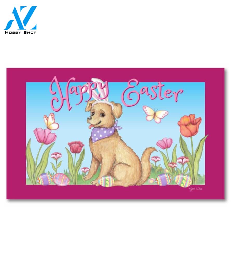 Happy Easter Spring Dog Doormat - 18" x 30"