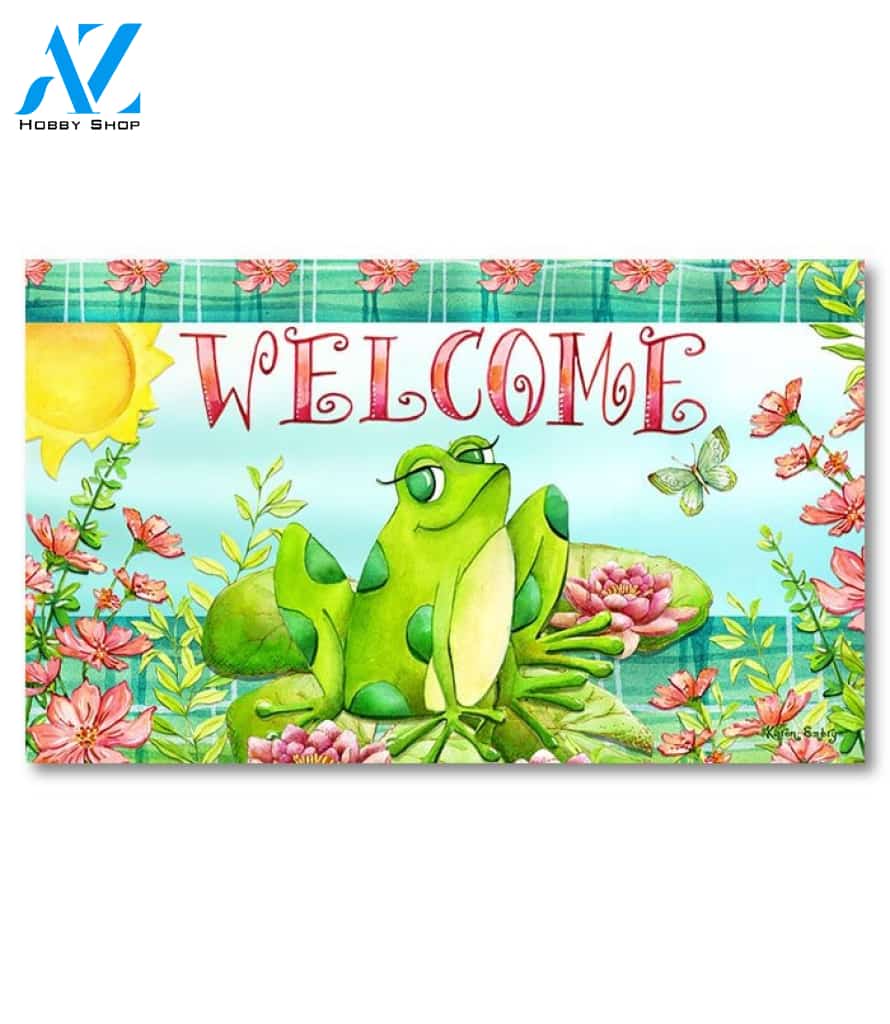 Happy Frog Doormat - 18" x 30"