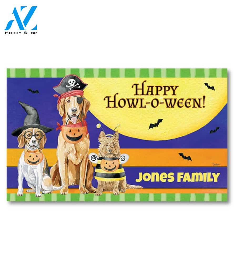 Happy Howlers Personalized Doormat - 18" x 30"